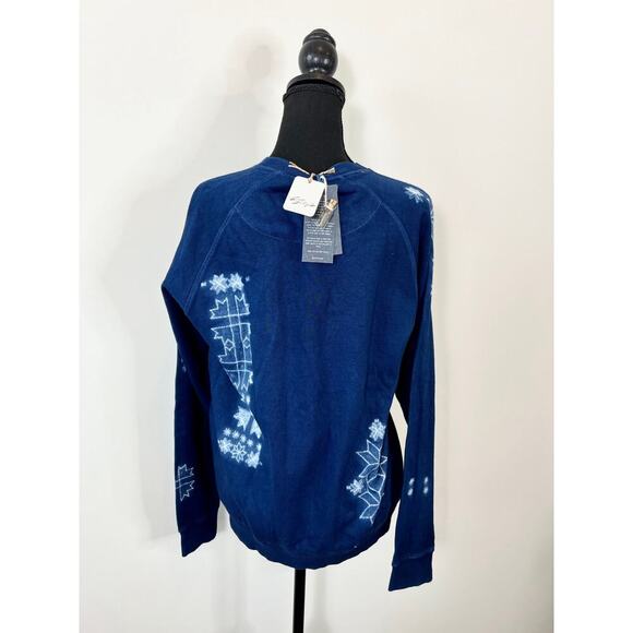 Free People 11.11 X We The Free Kolz Sweatshirt in Blue Small Pullover Knit - Picture 4 of 5